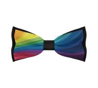 Cmagnifico Men's Pre-Tied Bow Tie, Colourful Rainbow Bow Tie, Adjustable Neck Bowtie for Parties