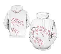 Cmagnifico Men's Sweatshirts, Cherry Blossoms Hoodie, Long Sleeve Hoody Casual Tops with Pockets