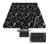 Cmagnifico Picnic Mat,Music Note Square Picnic Blanket,Outdoor Rugs,148cm X 148cm