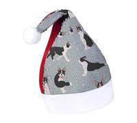 Cmagnifico Sequined Christmas Hat for Adults,Boston Terrier Dog Hat for Various Holiday Parties