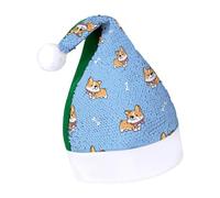 Cmagnifico Sequined Christmas Hat for Adults,Cute Welsh Corgi Dog Hat for Various Holiday Parties