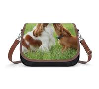 Cmagnifico Shoulder Bag, Cavalier King Charles Spaniel Crossbody Bag, Leather Handbag for Ladies Travel Work Daily Use