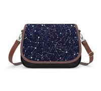 Cmagnifico Shoulder Bag, Glow in The Dark Constellations Midnight Crossbody Bag, Leather Handbag for Ladies Travel Work Daily Use