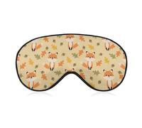 Cmagnifico Smooth Fabric Eye Mask, Autumn Cute Fox Sleep Mask, Sleeping Eye Mask with Adjustable Headband for Men, Women