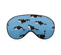 Cmagnifico Smooth Fabric Eye Mask, Cute Killer Whale Sleep Mask, Sleeping Eye Mask with Adjustable Headband for Men, Women