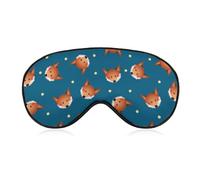 Cmagnifico Smooth Fabric Eye Mask, Cute Red Fox Sleep Mask, Sleeping Eye Mask with Adjustable Headband for Men, Women