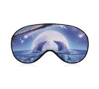 Cmagnifico Smooth Fabric Eye Mask, Dolphin Train Sleep Mask, Sleeping Eye Mask with Adjustable Headband for Men, Women
