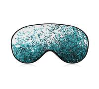 Cmagnifico Smooth Fabric Eye Mask, Glitter Blue Teal Sleep Mask, Sleeping Eye Mask with Adjustable Headband for Men, Women