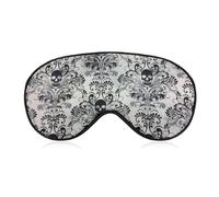 Cmagnifico Smooth Fabric Eye Mask, Gothic Skull Damask Scary Halloween Sleep Mask, Sleeping Eye Mask with Adjustable Headband for Men, Women