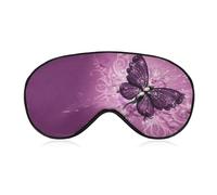 Cmagnifico Smooth Fabric Eye Mask, Purple Butterfly Art Sleep Mask, Sleeping Eye Mask with Adjustable Headband for Men, Women