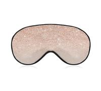 Cmagnifico Smooth Fabric Eye Mask, Rose Gold Faux Glitter Sleep Mask, Sleeping Eye Mask with Adjustable Headband for Men, Women