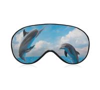 Cmagnifico Smooth Fabric Eye Mask, Two Dolphin Sleep Mask, Sleeping Eye Mask with Adjustable Headband for Men, Women