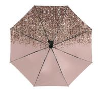 Cmagnifico Umbrella, Blush Pink Rose Gold Glitter Auto Umbrella, Auto Open 3 Fold Umbrella for Women Men