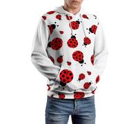 Cmagnifico Unisex Sweatshirts, Ladybugs Pattern Infinite Speckled Monkey Pattern Banana Monkey Pattern Hoodie, Long Sleeve Hoody Casual Tops with Pockets