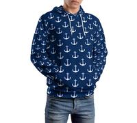 Cmagnifico Unisex Sweatshirts, Nautical Anchor Dot Native American Nautical Themed Simple Anchors Native American Old English Sheepdog Dog Hoodie, Long Sleeve Hoody Casual Tops with Pockets