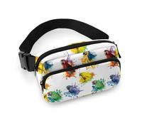 Cmagnifico Waist Bag, 3D Watercolor Parrot Bumbag, Adjustable Fanny Pack for Running Walking Hiking