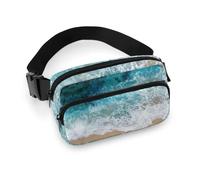 Cmagnifico Waist Bag, Beautiful Ocean Waves Bumbag, Adjustable Fanny Pack for Running Walking Hiking