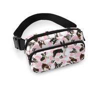 Cmagnifico Waist Bag, Boston Terrier Bumbag, Adjustable Fanny Pack for Running Walking Hiking