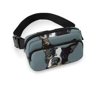 Cmagnifico Waist Bag, Boston Terrier Bumbag, Adjustable Fanny Pack for Running Walking Hiking