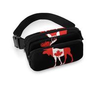 Cmagnifico Waist Bag, Canada Deer Bumbag, Adjustable Fanny Pack for Running Walking Hiking