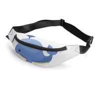 Cmagnifico Waist Bag, Cartoons Whale Lighthouse Bumbag, Adjustable Fanny Pack for Running Walking Hiking