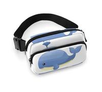 Cmagnifico Waist Bag, Cartoons Whale Lighthouse Bumbag, Adjustable Fanny Pack for Running Walking Hiking