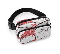 Cmagnifico Waist Bag, Cherry Blossom Bumbag, Adjustable Fanny Pack for Running Walking Hiking