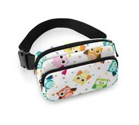 Cmagnifico Waist Bag, Cute Owl Funny Owl Pattern Bumbag, Adjustable Fanny Pack for Running Walking Hiking
