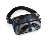 Cmagnifico Waist Bag, Cute Raccoon Bumbag, Adjustable Fanny Pack for Running Walking Hiking