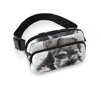 Cmagnifico Waist Bag, Cute Schnauzer Dog Bumbag, Adjustable Fanny Pack for Running Walking Hiking