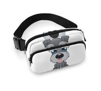 Cmagnifico Waist Bag, Cute Schnauzer Dog Bumbag, Adjustable Fanny Pack for Running Walking Hiking