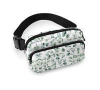 Cmagnifico Waist Bag, Eucalyptus Leaves Bumbag, Adjustable Fanny Pack for Running Walking Hiking