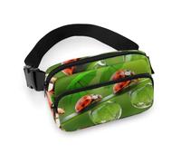 Cmagnifico Waist Bag, Ladybug Ladybird Green Landscape Bumbag, Adjustable Fanny Pack for Running Walking Hiking