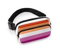 Cmagnifico Waist Bag, Lesbian Pride Flag Bumbag, Adjustable Fanny Pack for Running Walking Hiking