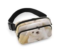 Cmagnifico Waist Bag, Lovely Maltese Dog Bumbag, Adjustable Fanny Pack for Running Walking Hiking