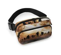 Cmagnifico Waist Bag, Zombies Dead Men Walking Body at Night Bumbag, Adjustable Fanny Pack for Running Walking Hiking
