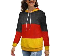 Cmagnifico Women Sweatshirt, Germany Flag Hoodie, Long Sleeve Pullover with Pockets