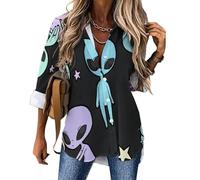 Cmagnifico Womens Blouse, Alien Angel Wings Alpaca Cactus Aquamarine Scales Autumn Cute Fox Black Dinosaur Beautiful Northern Lights Autumn Pumpkin Leaves Baroque Black Skull Black Gold Marble Boston