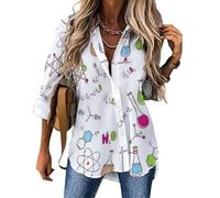 Cmagnifico Womens Blouse, Chemistry Experiment Pattern Cherry Blossom Cherry Blossom Colorful Ice Cream Colourful Cartoon Horses Colorful Floral Pattern Cool Turtle Cute Avocado Anime Cute Raccoon