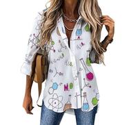 Cmagnifico Womens Blouse, Chemistry Experiment Pattern Cherry Blossom Cherry Blossom Colorful Ice Cream Colourful Cartoon Horses Colorful Floral Pattern Cool Turtle Cute Avocado Anime Cute Raccoon C