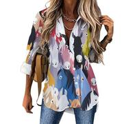 Cmagnifico Womens Blouse, Colourful Cartoon Horses Colorful Floral Pattern Cool Turtle Cute Avocado Anime Cute Raccoon Cute Cattle Cow Cute Chihuahua Cute Corgi Pet and Milk Tea Cute Frog Cute Glass