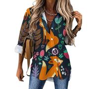 Cmagnifico Womens Blouse, Cute Fox Floral Cute Green Cat Cute Pug Cute Scarf Fox Cute Schnauzer Dog Cute Seal Cute Shiba Inu Cute Sloth Delicious Pizza Dia De Los Muertos Skull Day of The Dead Eucaly