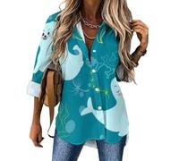 Cmagnifico Womens Blouse, Cute Seal Cute Shiba Inu Cute Sloth Delicious Pizza Dia De Los Muertos Skull Day of The Dead Eucalyptus Leaves Dog Paw Long Sleeve Shirt, Button Down Shirt for Work Party