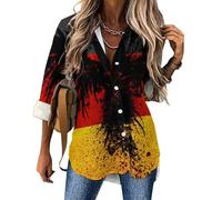 Cmagnifico Womens Blouse, Germany Flag Eagle Gold Paisley Pattern Glow in The Dark Constellations Midnight Glitter Sequin Spot Graffiti Hip Hop Hawaiian Tropical Leaves Flowers Green Tropical Jungle