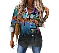 Cmagnifico Womens Blouse, Glitter Sequin Spot Graffiti Hip Hop Hawaiian Tropical Leaves Flowers Green Tropical Jungle Plant Hedgehog Hawaiian Palm Tree Lovely Maltese Dog Light Marble Horror Skull Tr