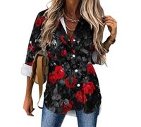 Cmagnifico Womens Blouse, Red and Black Rose Red Brick Wall Texture Red Black Buffalo Check Red Rose Rose Gold Marble Red Watermelon Shark Blue Cute Cartoon Shiny Silver Glitter South Africa Flag Sh