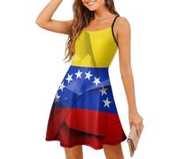 Cmagnifico Women's Suspender Dress, Venezuelan Flag Tiger Stripe Camo 3D Watercolor Parrot Adorable Little Sloth Women's Casual Dress, Casual and Comfortable Women's Sling Dress