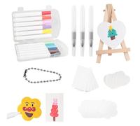 CMANLNYK 41Pcs 3D Magic Puffy Foam Texture Painting Kit - Includes 15 Puff Paper, 10 Bead Chain, 12 Colored Pens, 1 Mini Easel, 3 Water Pens, Decoration Craft DIY Drawing Paint Set for Kids Adult