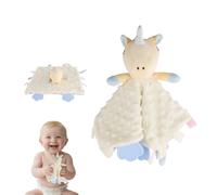 CMANLNYK Baby Comforter with Plush Toy - Soft Blanket for infant Essentials for Newborns, Personalised Comforters for Boys, Girls or Neutral Gender, Sensory Toy Gift, Unicorn