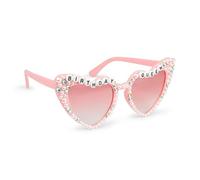 CMANLNYK Birthday Heart Sunglasses - Happy Birthday Queen Glasses, Pink Love Heart Party Festival Funky Fun Glasses with Shiny Bling Diamonds Pearls for Adults, Teens, Women, Ladies